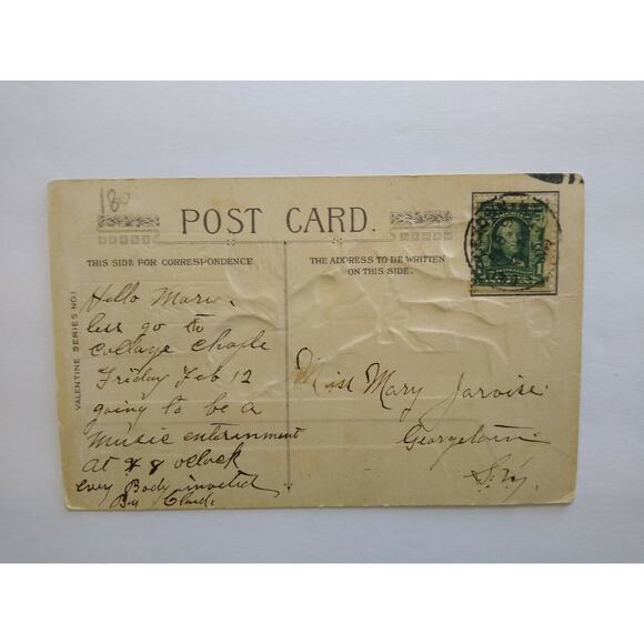 Valentines Day Postcard Cupid Angel Series No 1 Embossed Glitter Echo Of Love - Picture 4 of 8